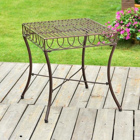 International Caravan Sun Ray Iron Side Table, Bronze 3481-ST-HD-BZ